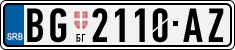 License plate of Serbia, Cars