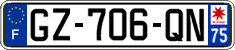 French license plate, SIV (ordinary)