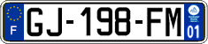 French license plate, SIV (ordinary)