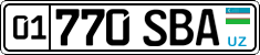 License plate of Uzbekistan, Organizations
