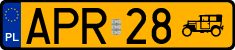 License plates of Poland, Oldtimers