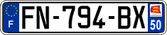 French license plate, SIV (ordinary)