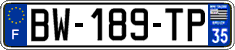 French license plate, SIV (ordinary)
