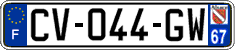French license plate, SIV (ordinary)