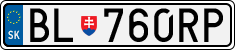 License plate of Slovakia, Cars