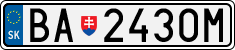 License plate of Slovakia, Cars