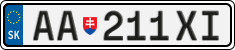 License plate of Slovakia, Cars