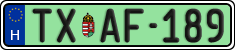license plates of Hungary, Taxi (2022)
