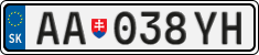 License plate of Slovakia, Cars