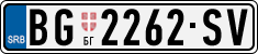 License plate of Serbia, Cars