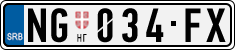 License plate of Serbia, Cars