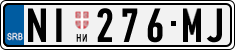 License plate of Serbia, Cars