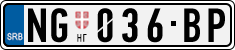 License plate of Serbia, Cars