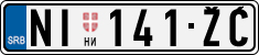 License plate of Serbia, Cars