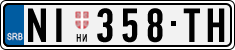 License plate of Serbia, Cars
