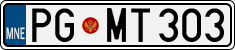 License plate of Montenegro, Cars