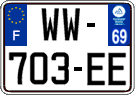 French license plate, SIV (temporary)