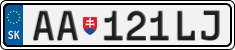 License plate of Slovakia, Cars