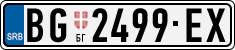 License plate of Serbia, Cars
