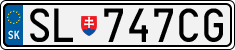 License plate of Slovakia, Cars