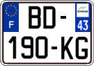 French license plate, SIV (ordinary)