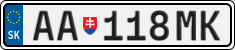 License plate of Slovakia, Cars