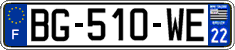 French license plate, SIV (ordinary)
