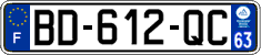 French license plate, SIV (ordinary)