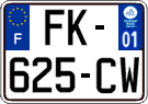 French license plate, SIV (ordinary)