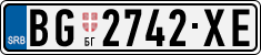 License plate of Serbia, Cars