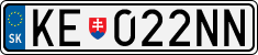 License plate of Slovakia, Cars