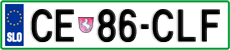 License plate of Slovenia, Cars