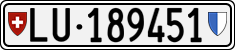 License plate of Switzerland, Cars