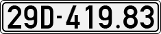 License plate of Vietnam, Cars