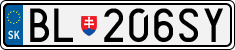 License plate of Slovakia, Cars