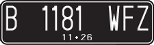 License plate of Indonesia, Regular plates