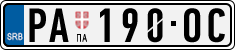 License plate of Serbia, Cars