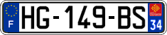 French license plate, SIV (ordinary)