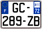 French license plate, SIV (ordinary)