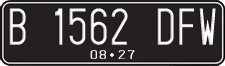 License plate of Indonesia, Regular plates
