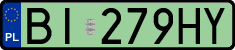 License plates of Poland, Electric vehicles
