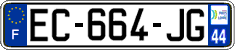 French license plate, SIV (ordinary)