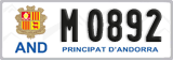 License plate of Andorra, Cars (A 1234)