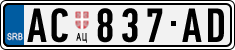 License plate of Serbia, Cars