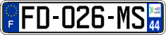 French license plate, SIV (ordinary)