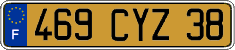 French license plate, FNI