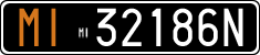 License plate of Italy, Cars (1927 year series)