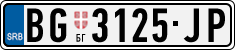 License plate of Serbia, Cars