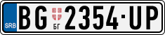 License plate of Serbia, Cars