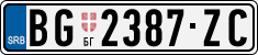 License plate of Serbia, Cars